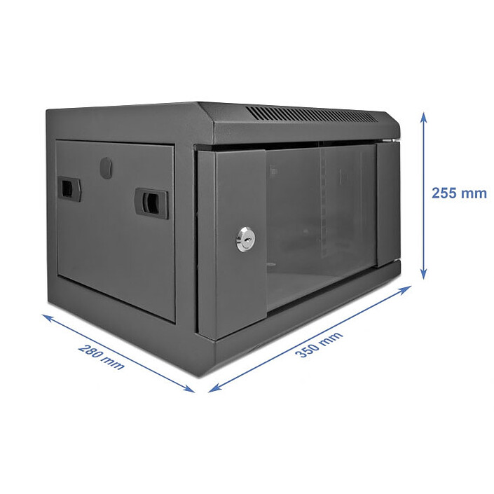Avis DeLock Armoire réseau 10" avec porte vitrée 4U Noire