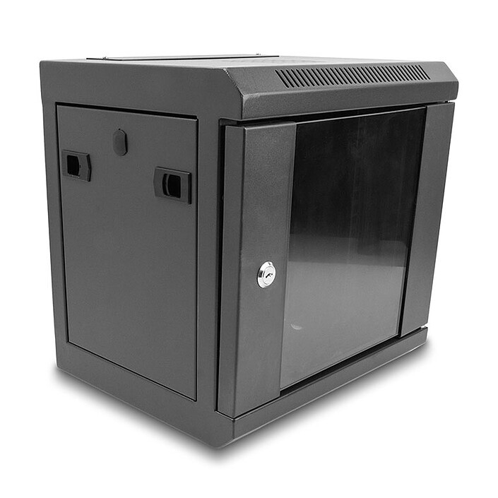 DeLock 10" network cabinet with 6U glass door Black