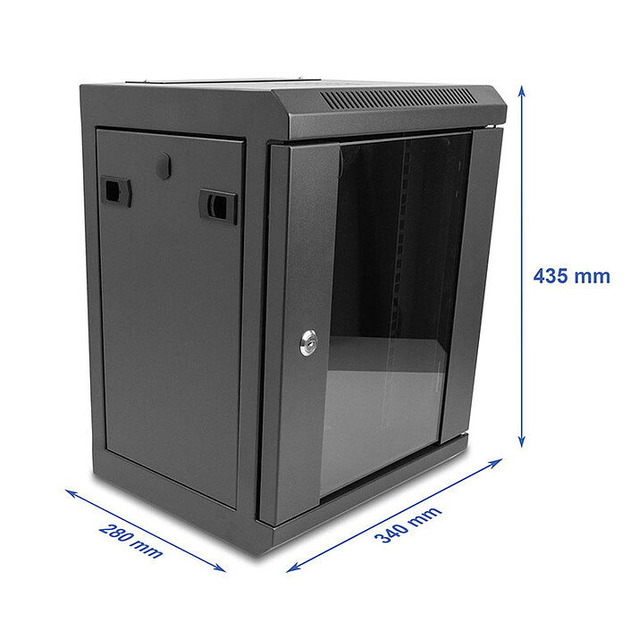 Comprar Armario de red DeLock de 10" con puerta de cristal 8U Negro