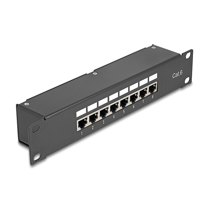 DeLock Panneau de distribution coupleur 10" 1U 8 ports RJ-45 Cat.6