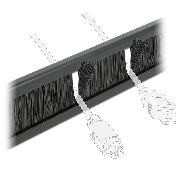 Avis DeLock Panneau passe-câble à brosse 1U pour armoire réseau 10"