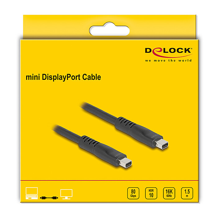 Avis DeLock Câble Mini DisplayPort 2.1 mâle/mâle (1.5 mètre)