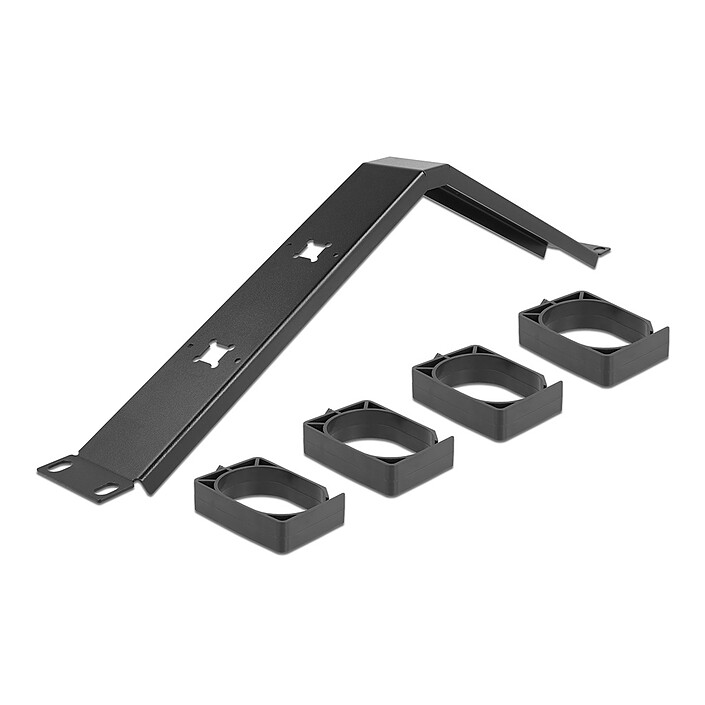 Nota Pannello di gestione cavi 1U DeLock con 4 ganci, angolato, per armadio di rete da 19"