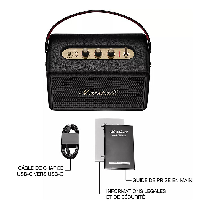 Marshall Kilburn III Noir/Laiton pas cher