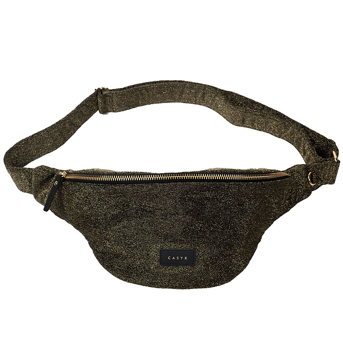 Casyx Banane Velours Paillettes Or