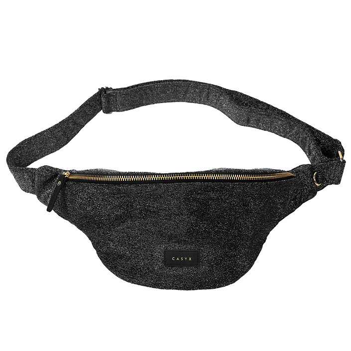 Casyx Banane Velours Paillettes Argent