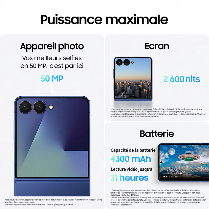 Acheter Samsung Galaxy Z Flip 7 Bleu Nuit (12 Go / 256 Go)