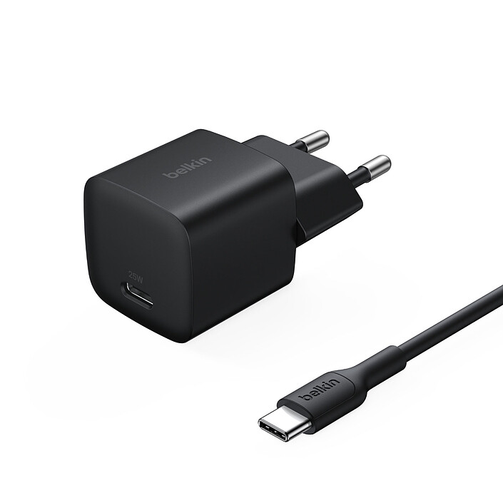 Belkin BoostCharge USB-C Mains Charger (25W) + USB-C to USB-C Cable (Black)