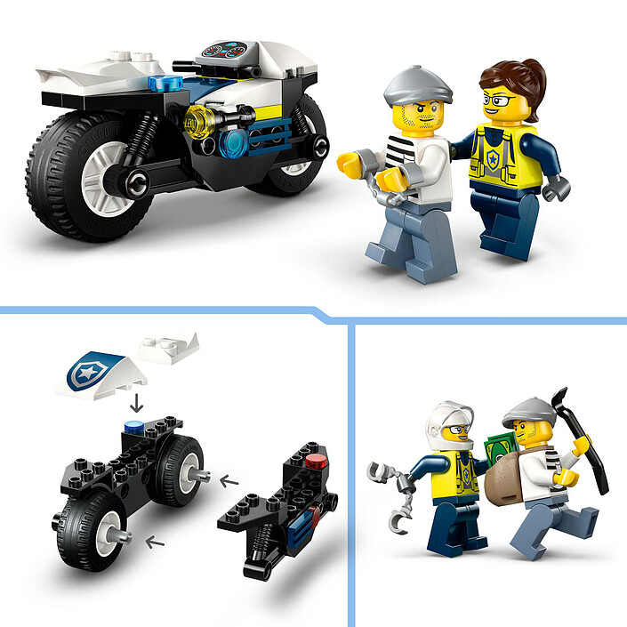 LEGO City 60455 La Course-Poursuite en Moto de Police pas cher