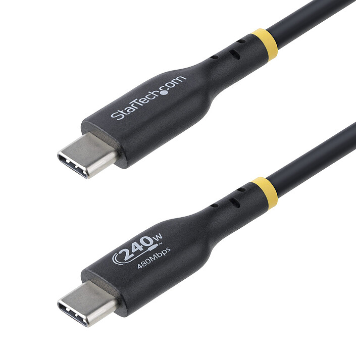 StarTech.com Câble USB-C vers USB-C 2.0 - 240W 5A PD EPR - 2 m - Noir