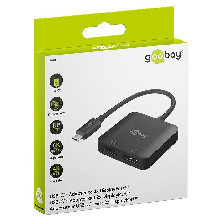 Acheter Goobay Adaptateur USB-C vers 2x DisplayPort (M/F)