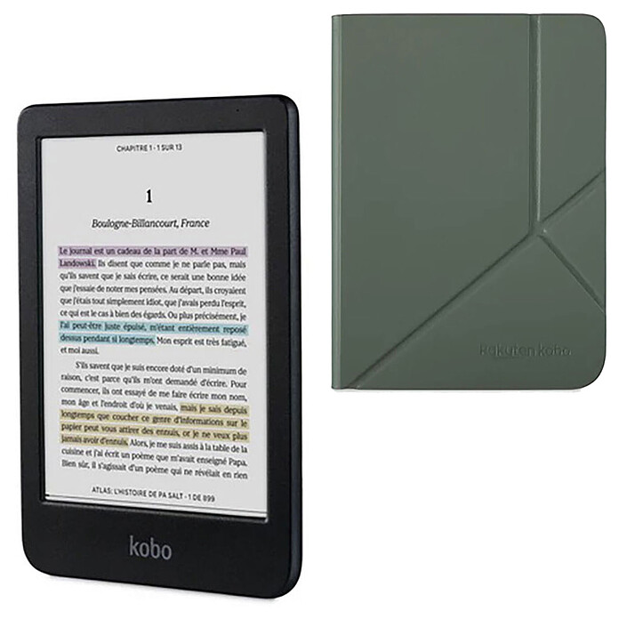 Kobo Clara Colour Noir + SleepCover Vert