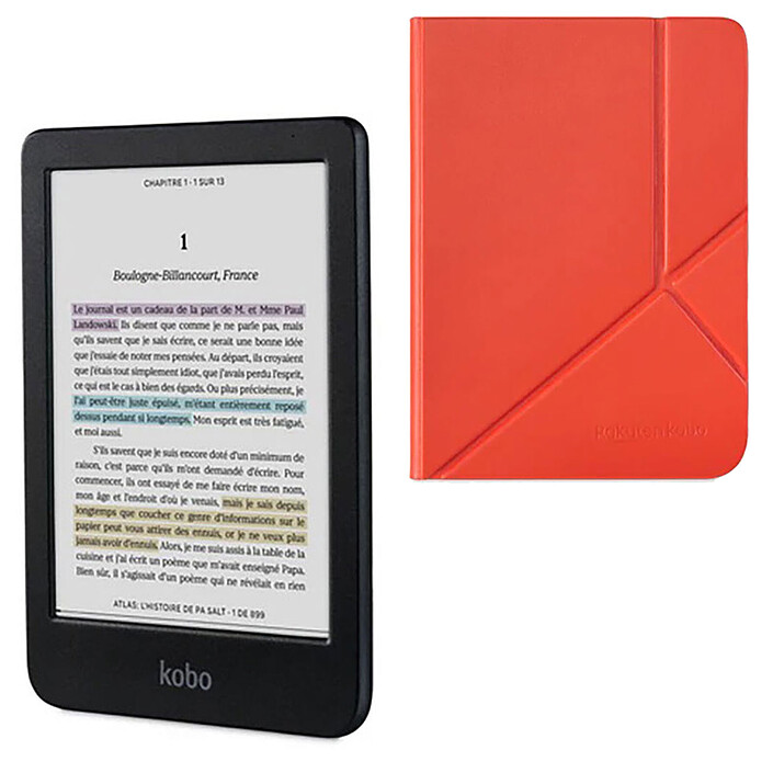 Kobo Clara Colour Black + SleepCover Red