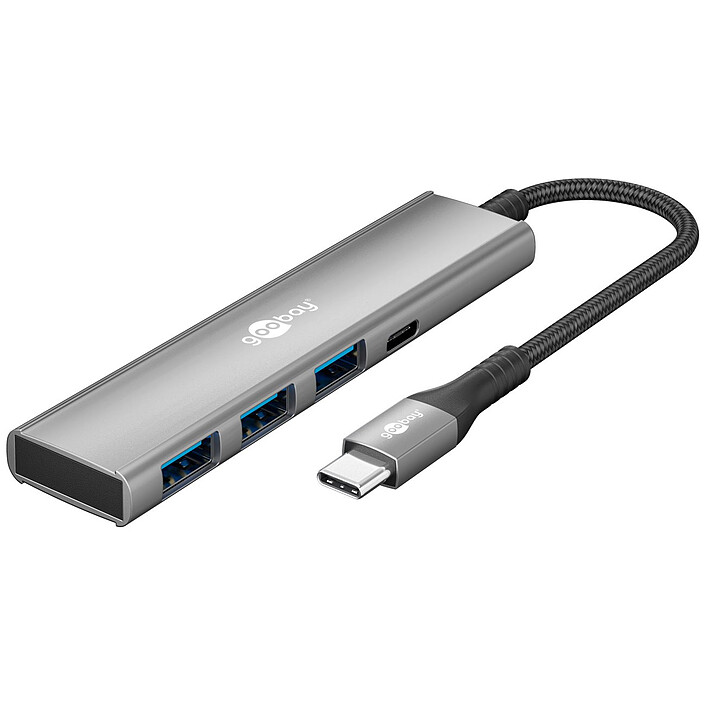 Goobay Slim Hub USB a 4 porte (da USB-C a 1x-USB-C + 3x USB-A)