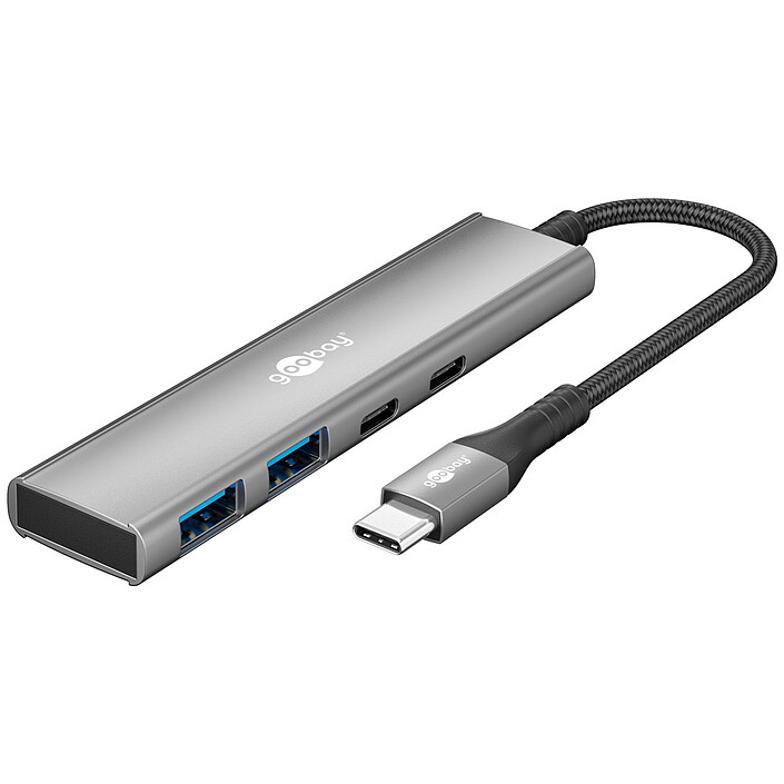 Goobay Slim Hub USB a 4 porte (da USB-C a 2x-USB-C + 2x USB-A)