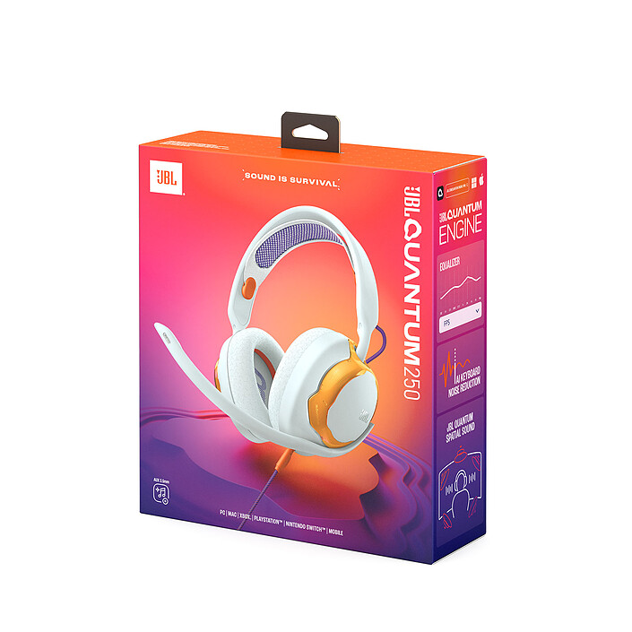 JBL Quantum 250 Bianco/Arancione economico