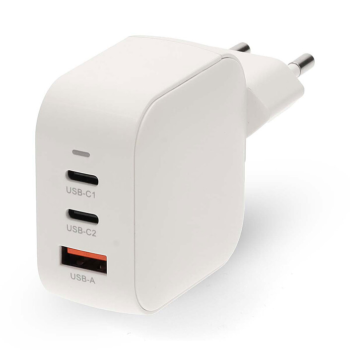 Cargador de pared Nedis 70W USB + 2x USB-C GaN PD3.0 (Blanco)