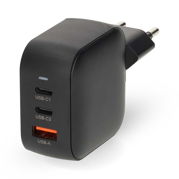 Cargador de pared Nedis 70W USB + 2x USB-C GaN PD3.0 (Negro)