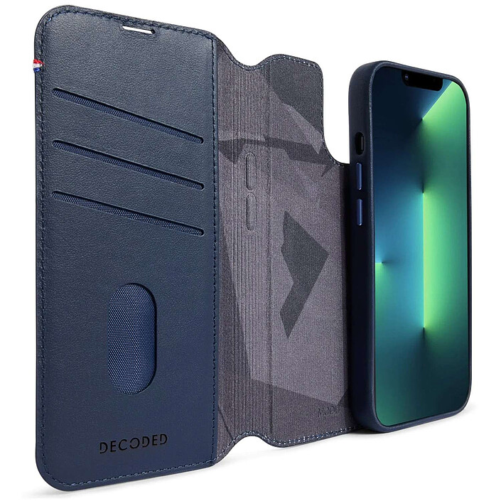 Avis DECODED Etui en cuir pour iPhone 14 Plus Bleu