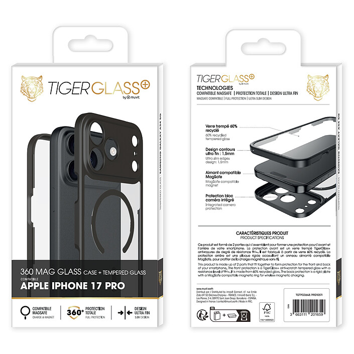 Avis Tiger Glass Plus 360 Mag Glass iPhone 17 Pro