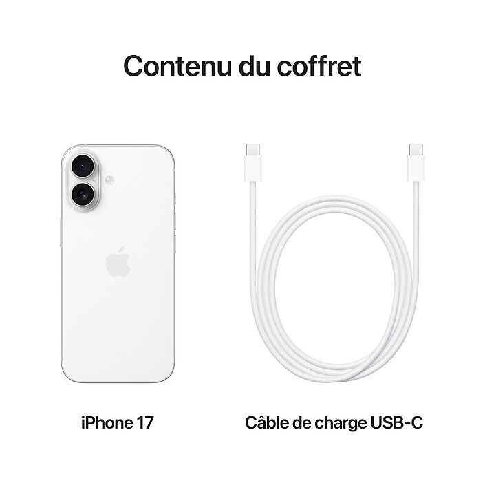 Apple iPhone 17 256 Go Blanc pas cher