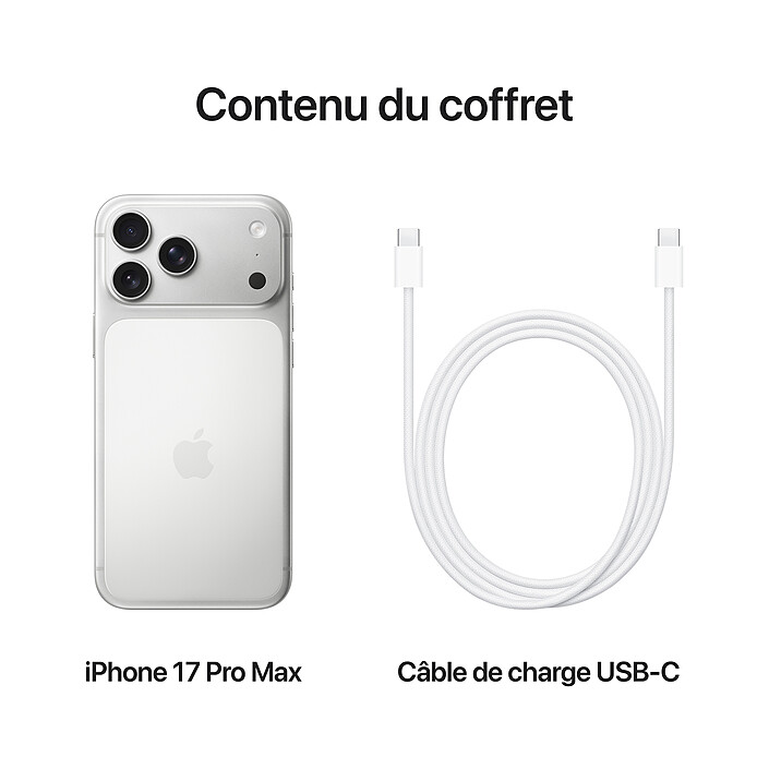 Apple iPhone 17 Pro Max 512 Go Argent pas cher