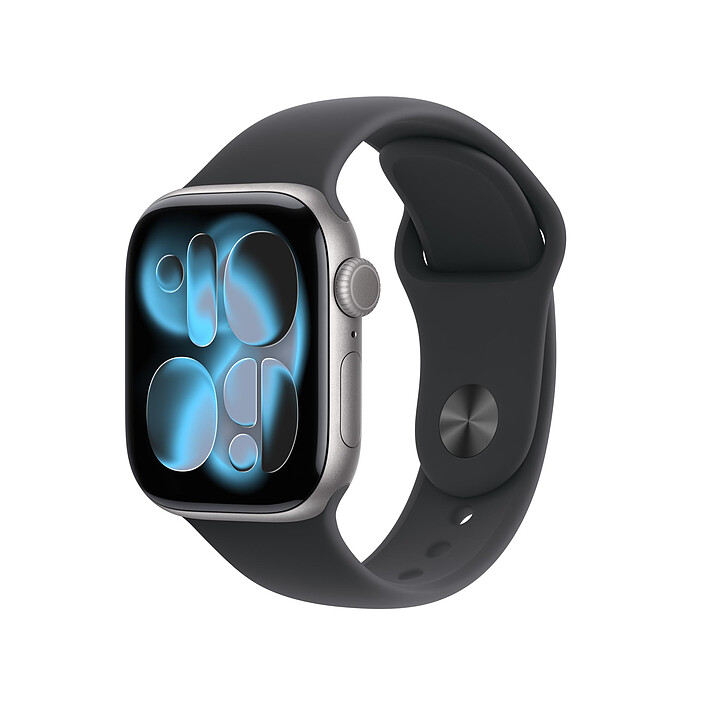 Apple Watch Series 11 GPS 42 mm Aluminium Gris sidéral Bracelet Sport Noir M/L