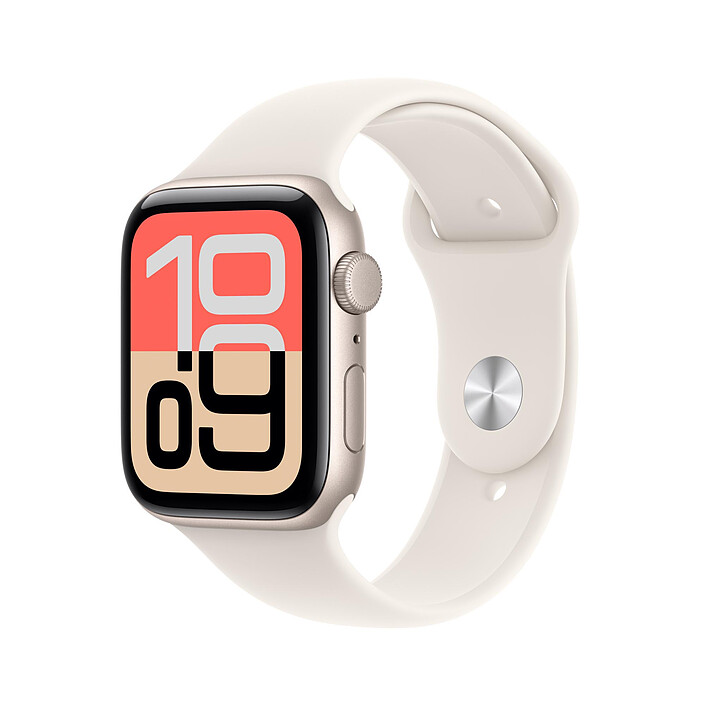 Apple Watch SE 3 GPS 44 mm Aluminium Lumière Stellaire Bracelet Sport Lumière Stellaire M/L