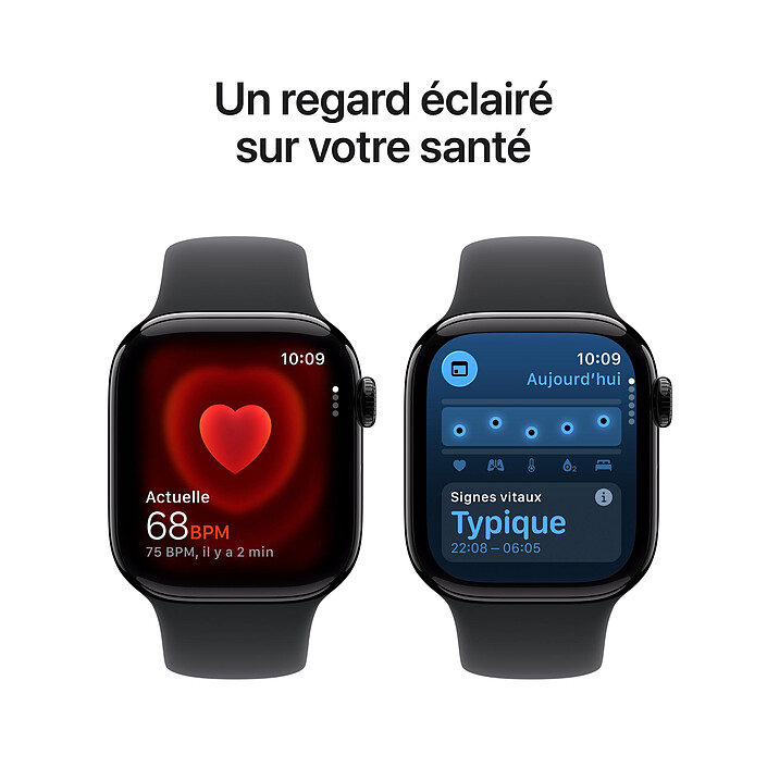 Acheter Apple Watch Series 11 GPS + Cellular 42 mm Aluminium Noir de Jais Bracelet Sport Noir S/M