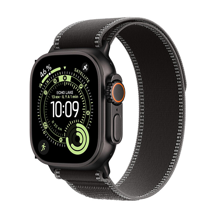 Apple Watch Ultra 3 GPS + Cellular 49 mm Titanio Negro Trail Buckle Negro/Carbono M/L