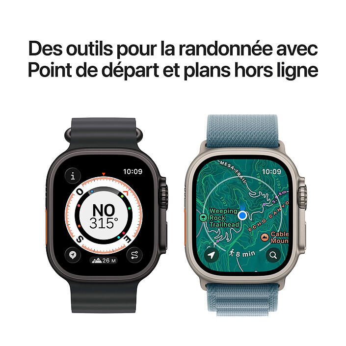 Apple Watch Ultra 3 GPS + Cellular 49 mm Titane Noir Boucle Trail Noir/Charbon S/M pas cher