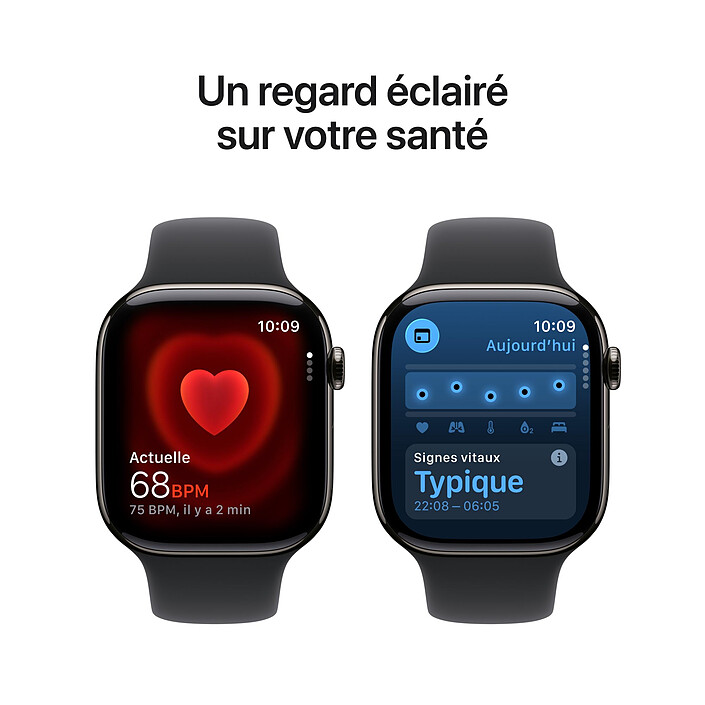 Acheter Apple Watch Series 11 GPS + Cellular 42 mm Titane Ardoise Bracelet Sport Noir M/L
