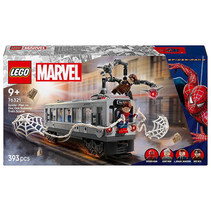 LEGO Marvel 76321 Scena del treno dell'Uomo Ragno e del Dottor Octopus