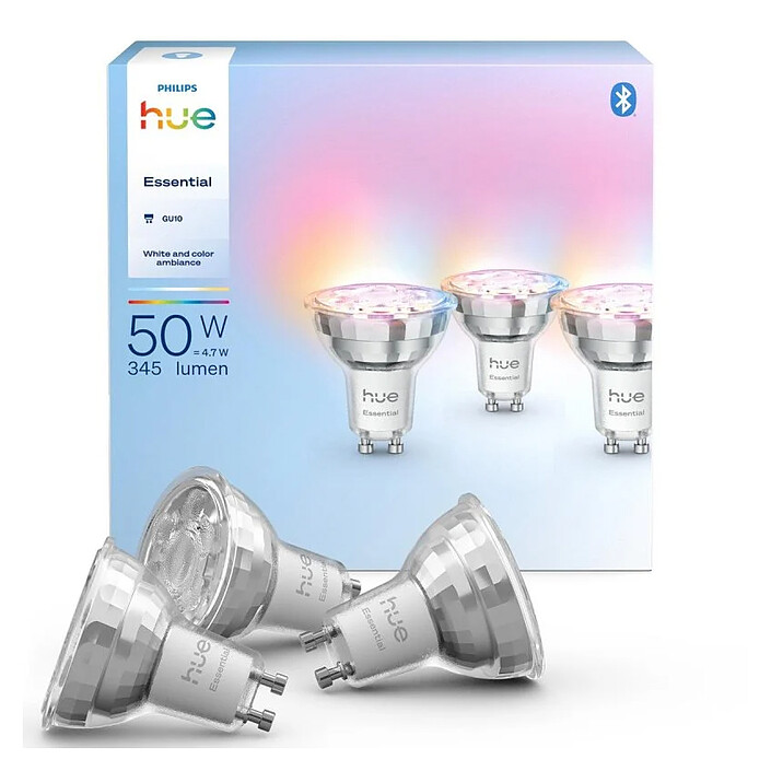 Comprar Kit de inicio Bluetooth Philips Hue White and Color Ambiance Essential GU10 de 4,7 W x 3