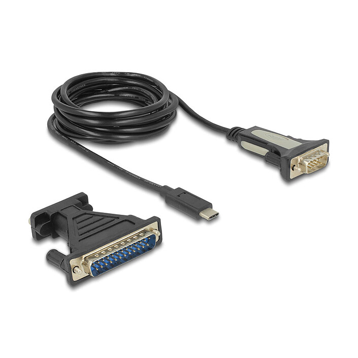 Adaptador Delock de USB Tipo-C a RS-232 serie DB9 / DB25