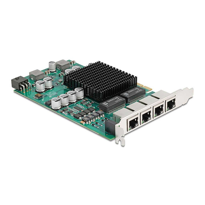 DeLock Carte réseau PCI Express x4 avec 4x Ethernet Gigabit PoE+
