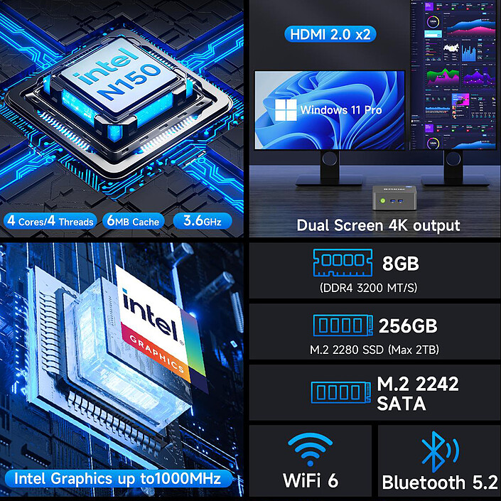 Avis GMKtec NucBox G3 Plus (G3+ N150 8/512)