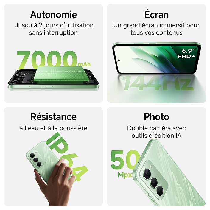 Avis Xiaomi Redmi 15 5G Vert (8 Go / 256 Go)