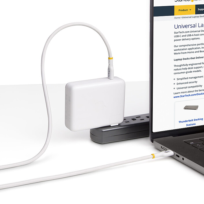 StarTech.com Câble USB-C vers USB-C 2.0 - 240W 5A PD EPR - 3 m - Blanc pas cher
