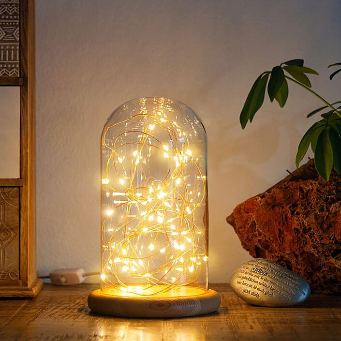 Avis Goobay Glass Bell With Micro LED Light Chain