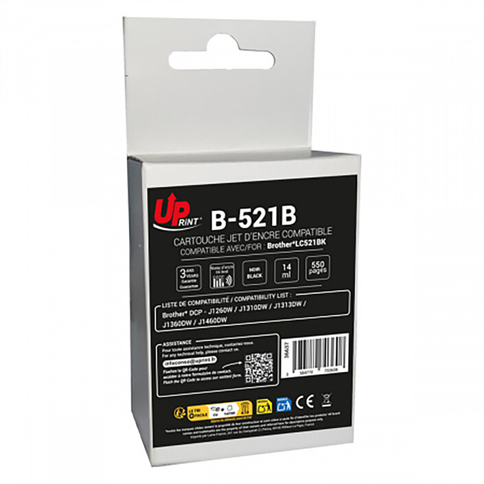 UPrint cartuccia B-521B compatibile Brother LC521 (Nero)