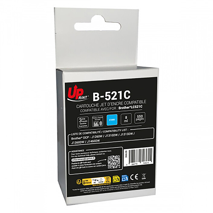 UPrint cartuccia B-521C compatibile Brother LC521 (Cyan)