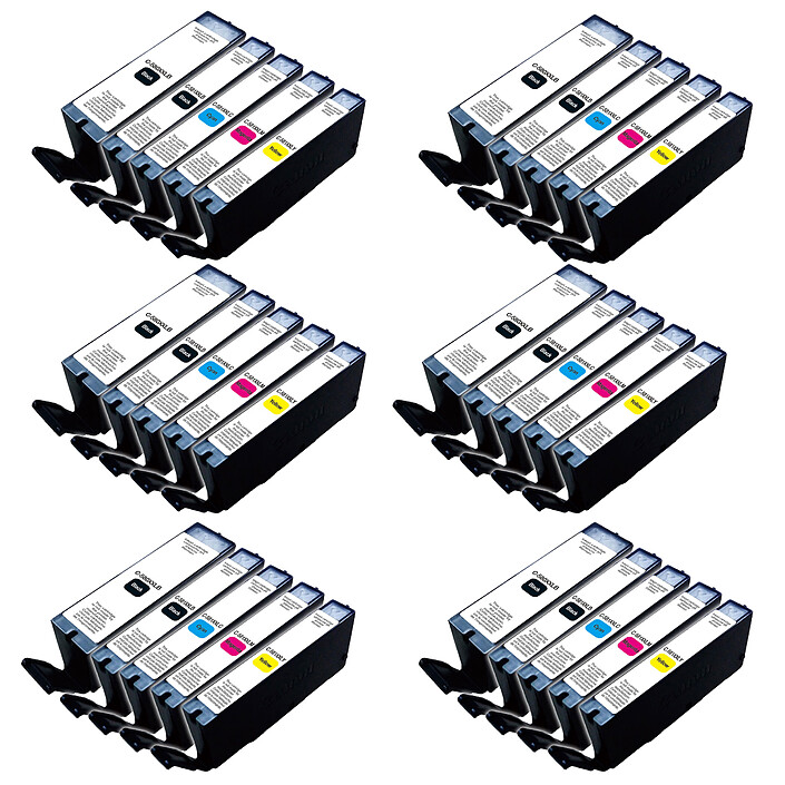 Multipack compatible Canon 580 PGBK XL / Canon 581 XXL (10x noir, 5x cyan, 5x magenta, 5x jaune) 