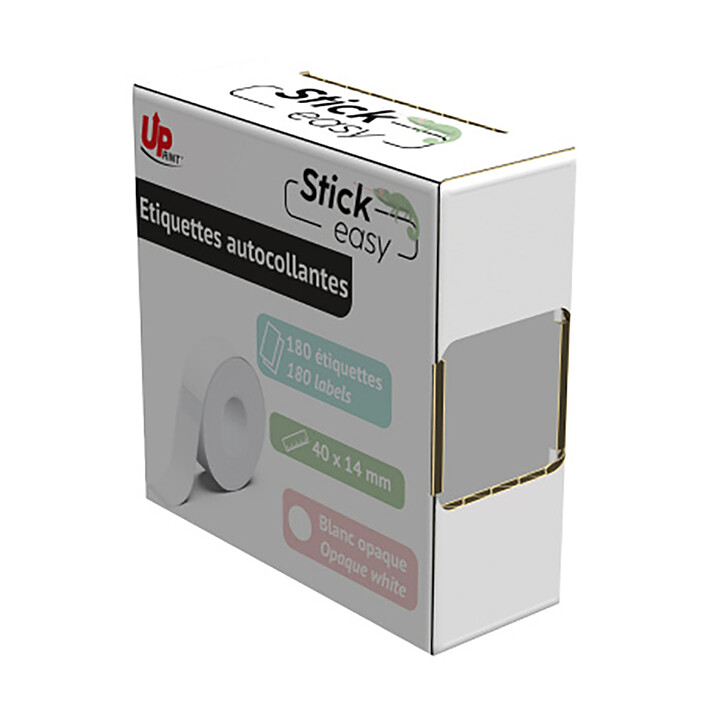 UPrint Roll of 180 white adhesive labels, 14 x 40 mm, for Stick Easy UP21