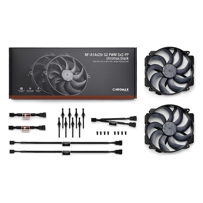 Buy Noctua NF-A14x25r G2 PWM PWM Sx2-PP Chromax Black