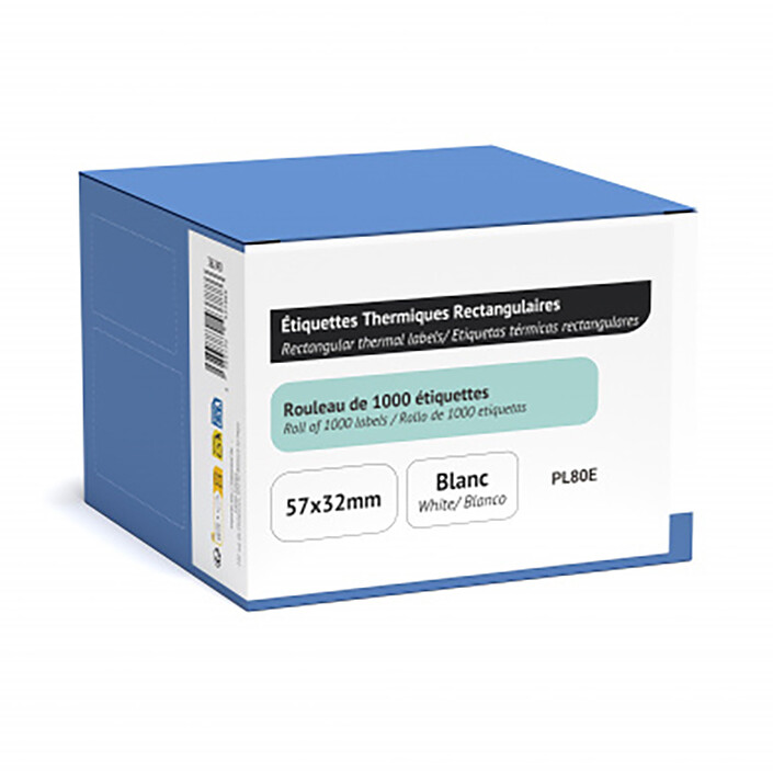 UPrint Rouleau de 1000 étiquettes adhésives blanches 57 x 32 mm pour PL80e