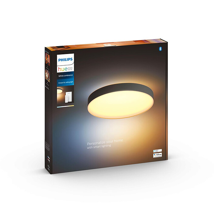 Philips Hue White ambiance Plafonnier connecté ENRAVE XL - Noir