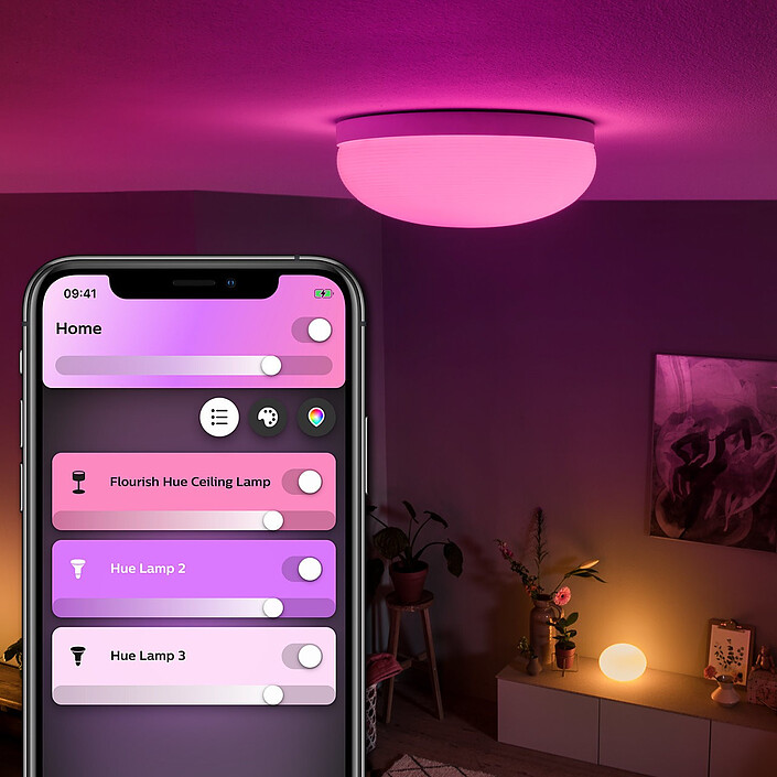 Acheter Philips Hue White & Color ambiance Plafonnier connecté FLOURISH - 32W 24V - Blanc