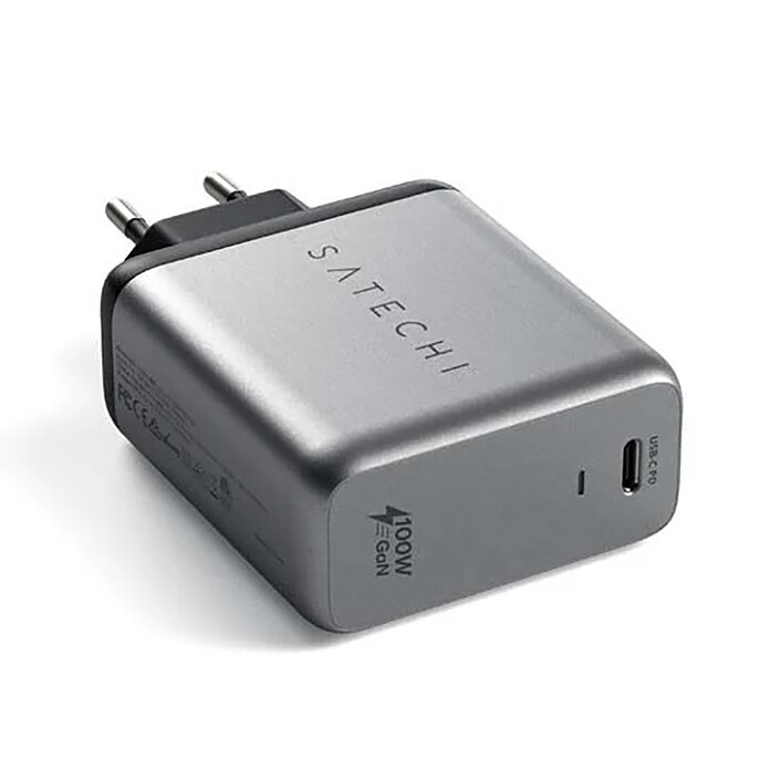 Nota Caricatore da muro SATECHI 100W USB-C PD GaN Space Gray (grigio)