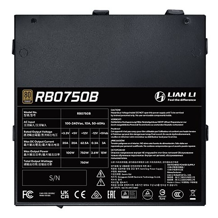 Avis Lian Li RB 750W (Noir)